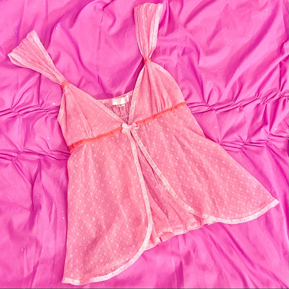 Victoria’s Secret Angels Y2K Mesh Hearts Babydoll